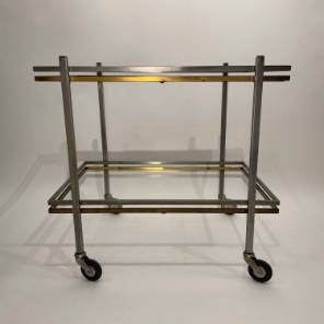 A Brass & Chrome Drinks Trolley